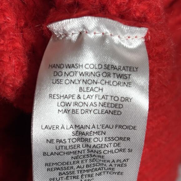 Maeve By Anthropologie Red Cowl Neckline Pullover Oversized Knit Sweater Size S - Picture 7 of 7